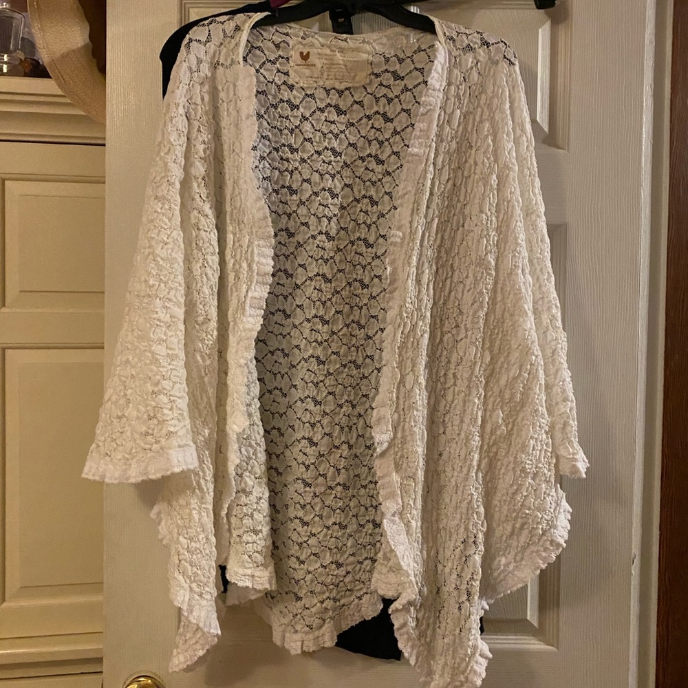 Plus size Farmhouse Frocks Lace Shaw